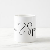 Nur eine einfache weiße Tasse mit Name (Mittel)