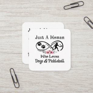 Nur eine Frau, die Hunde und Pickleball Liebe Quadratische Visitenkarte