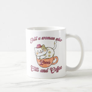 Nur eine Frau, die Katzen und Kaffee Liebe Kaffeetasse