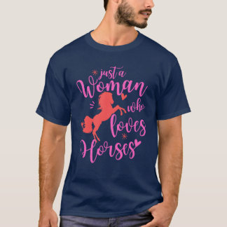 nur eine Frau, die Vintag Pferde Lieben T-Shirt