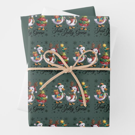 Nur eine fröhliche Gans Patchwork Weihnachten Ente Geschenkpapier Set (Beispiel)
