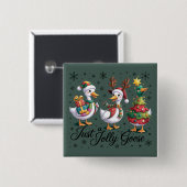 Nur eine fröhliche Gans Patchwork Weihnachtsente L Button (Vorne & Hinten)