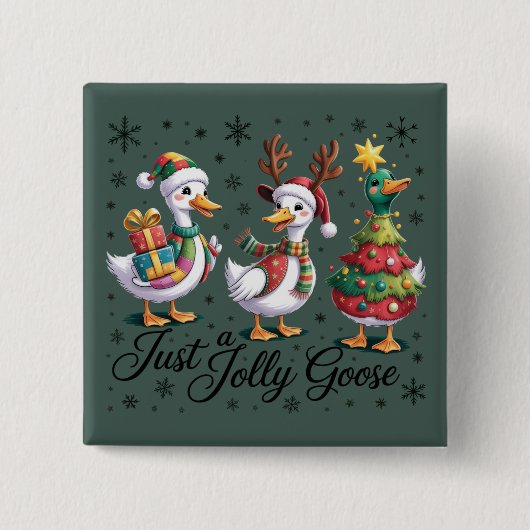 Nur eine fröhliche Gans Patchwork Weihnachtsente L Button (Vorderseite)