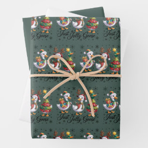 Nur eine fröhliche Gans Patchwork Weihnachtsente L Geschenkpapier Set