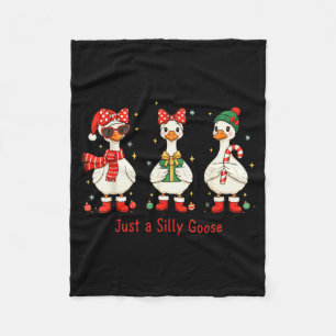 Nur eine fröhliche Gans Santa Süße Schleife Weihna Fleecedecke