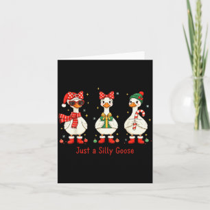 Nur eine fröhliche Gans Santa Süße Schleife Weihna Karte