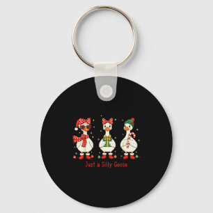 Nur eine fröhliche Gans Santa Süße Schleife Weihna Schlüsselanhänger
