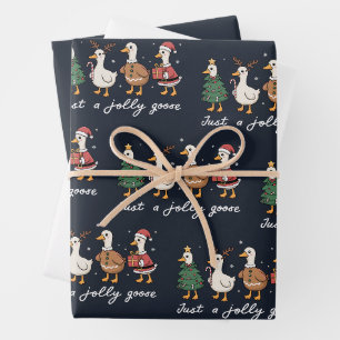 Nur eine fröhliche Gans Weihnachten Ente Feiertage Geschenkpapier Set