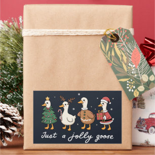 Nur eine fröhliche Gans Weihnachten Ente Feiertage Rechteckiger Aufkleber