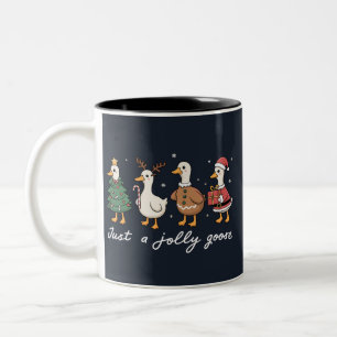 Nur eine fröhliche Gans Weihnachten Ente Feiertage Zweifarbige Tasse