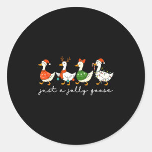 Nur eine fröhliche Gans Weihnachtsgans Bauernhof M Runder Aufkleber