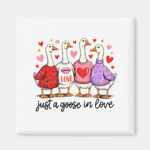 Nur eine Gans in Liebe Süße Valentinstag-Kokette m Magnet