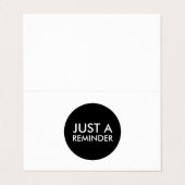 nur eine gefaltete Terminkarte für eine Erinnerung Visitenkarten (Außenseite Aufgefaltet)