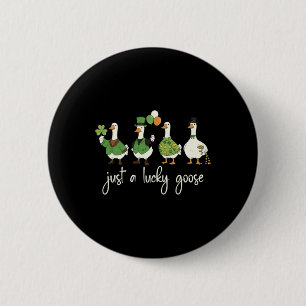 Nur eine glückliche Gans Leprechaun Irisch Lustig Button