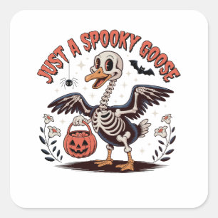 Nur eine gruselige Gans lustiges Halloween Quadratischer Aufkleber