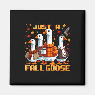 Nur eine Herbstgans Lustiger Pixel Herbst Retro St Magnet