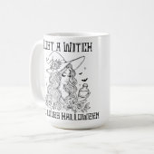 Nur eine Hexe, die Halloween liebt Kaffeetasse (Vorderseite Links)