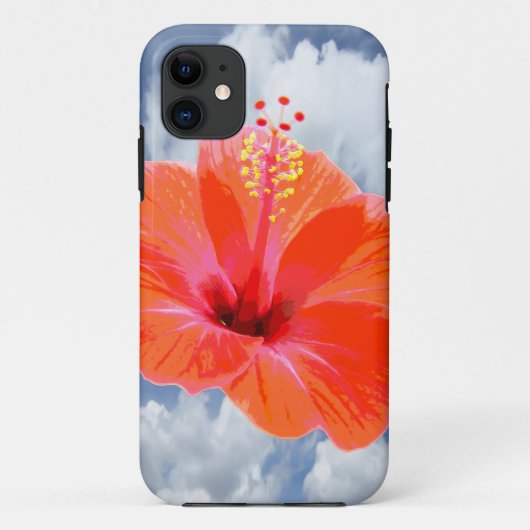 Nur eine Hibiskus-Blüte + Ihr Text u. Ideen Case-Mate iPhone Hülle (Rückseite)