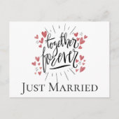 Nur eine Hochzeit mit rosa Herzen für immer Ankündigungspostkarte (Vorderseite)