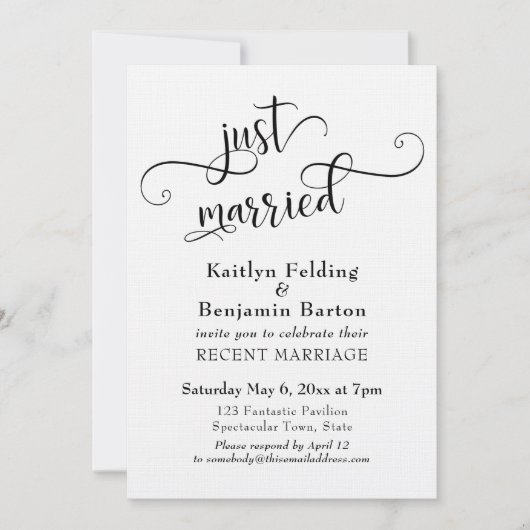 Nur eine Hochzeitsempfehlung mit verheirateter Typ Einladung (Vorderseite)