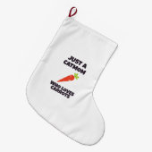 Nur eine Katmutter, die Lieben Möhren trägt Großer Weihnachtsstrumpf (Vorderansicht (hängend))