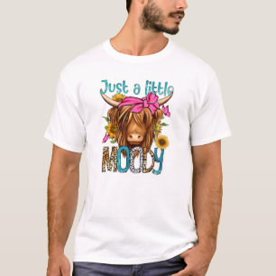 Nur eine kleine Moody-Funny-Kuh Heifer gebleicht T-Shirt