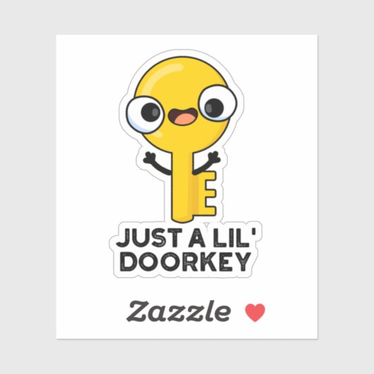 Nur eine kleine Türklinke, ein lustiger Dorky Schl Aufkleber (Blatt)