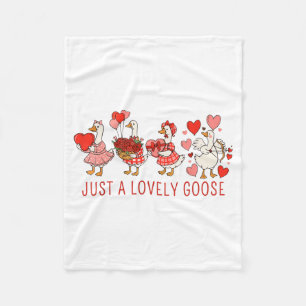 Nur eine liebevolle Gans Valentinstag Süße Herz Ga Fleecedecke