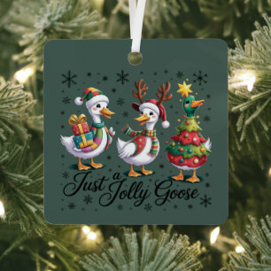 Nur eine lustige Gans Patchwork Weihnachtsente Lus Ornament Aus Metall
