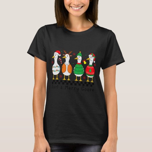 Nur eine lustige Goose Xmas Funny Santa Goose Chri T-Shirt (Vorderseite)