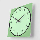 Nur eine lustige und farbenfrohe grüne Wall-Uhr Quadratische Wanduhr (Winkel)