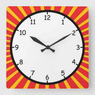 Nur eine lustige und farbenfrohe Platsche Wall-Uhr Quadratische Wanduhr