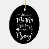 Nur eine Mama, die ihre junge Mama und Son Geschen Keramik Ornament (Rechts)