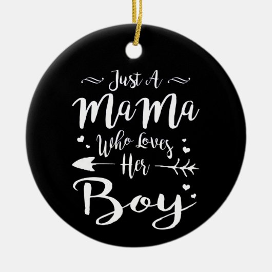 Nur eine Mama, die ihre junge Mama und Son Geschen Keramik Ornament (Vorne)