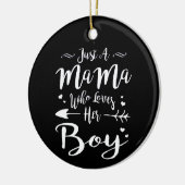 Nur eine Mama, die ihre junge Mama und Son Geschen Keramik Ornament (Links)