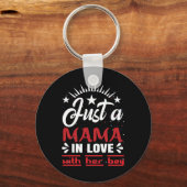 Nur eine Mama in Liebe mit ihrem Jungen Valentine Schlüsselanhänger (Vorderseite)