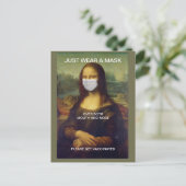 NUR EINE MASK MONA LISA POSTCARD TRAGEN POSTKARTE (Stehend Vorderseite)