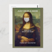 NUR EINE MASK MONA LISA POSTCARD TRAGEN POSTKARTE (Vorne/Hinten)