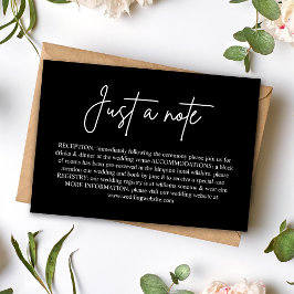 Nur eine minimale Black Wedding Enclosure Card Einladung