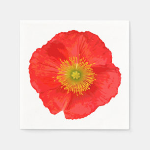 Nur eine Mohnblumen-Blüte + Ihr Text u. Ideen Serviette