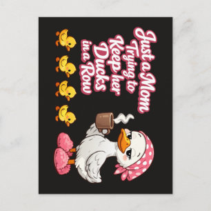 Nur eine Mutter, die versucht, ihre Enten in einer Postkarte