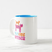 Nur eine Mutter farbige Tasse der Katze (Vorderseite Links)