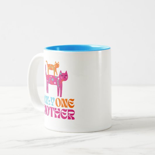 Nur eine Mutter farbige Tasse der Katze (Vorderseite Links)