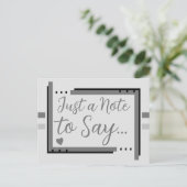 Nur eine Nachricht, um grau zu sagen Postkarte (Stehend Vorderseite)