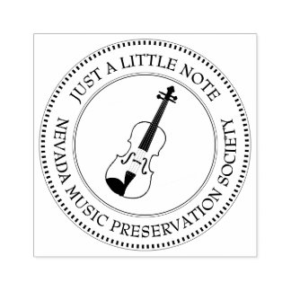 NUR EINE NOTIERE Musik Club Logo Briefmarke Fiddle Gummistempel