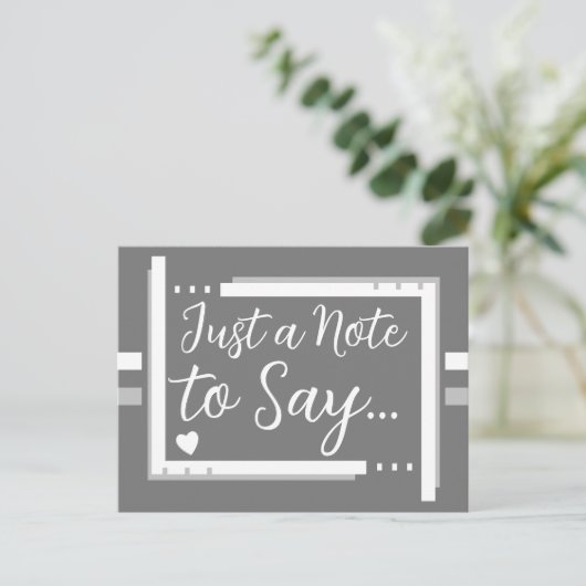 Nur eine Notiz, um grau zu sagen Postkarte (Stehend Vorderseite)