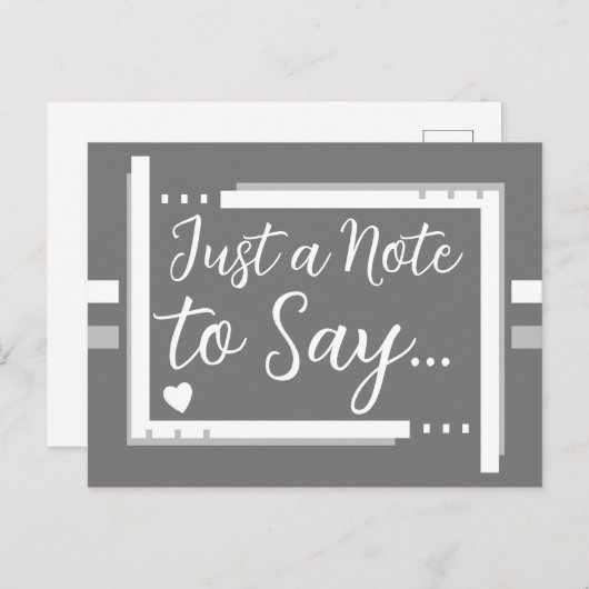 Nur eine Notiz, um grau zu sagen Postkarte (Vorne/Hinten)