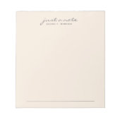 Nur eine Notiz Warm Peach Script Notizblock (Vorderseite)
