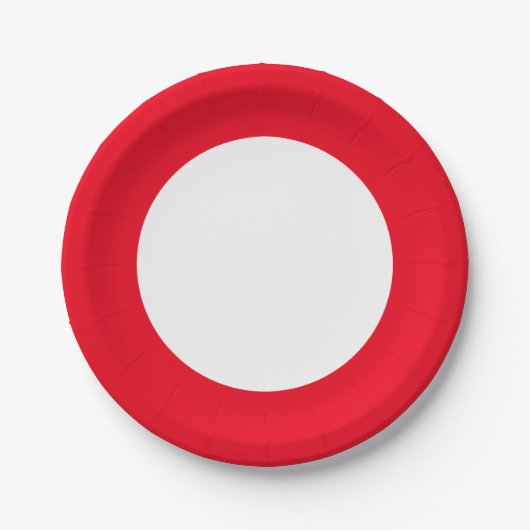 Nur eine rote Scharnierfarbe Pappteller (Vorderseite)