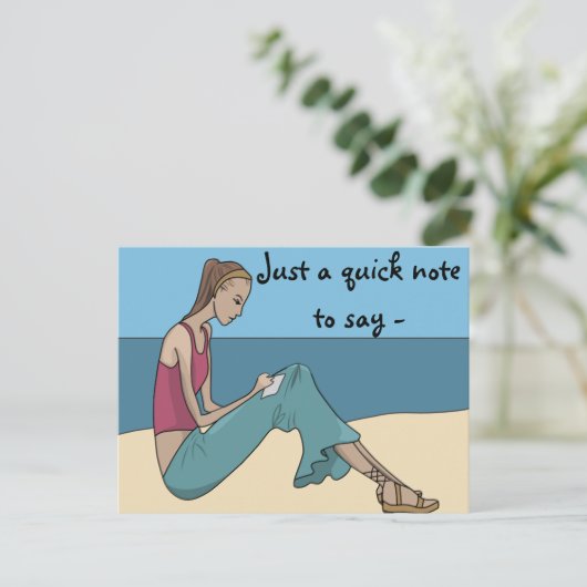 NUR EINE SCHNELLE ANMERKUNG ZU SAGEN POSTKARTE (Stehend Vorderseite)